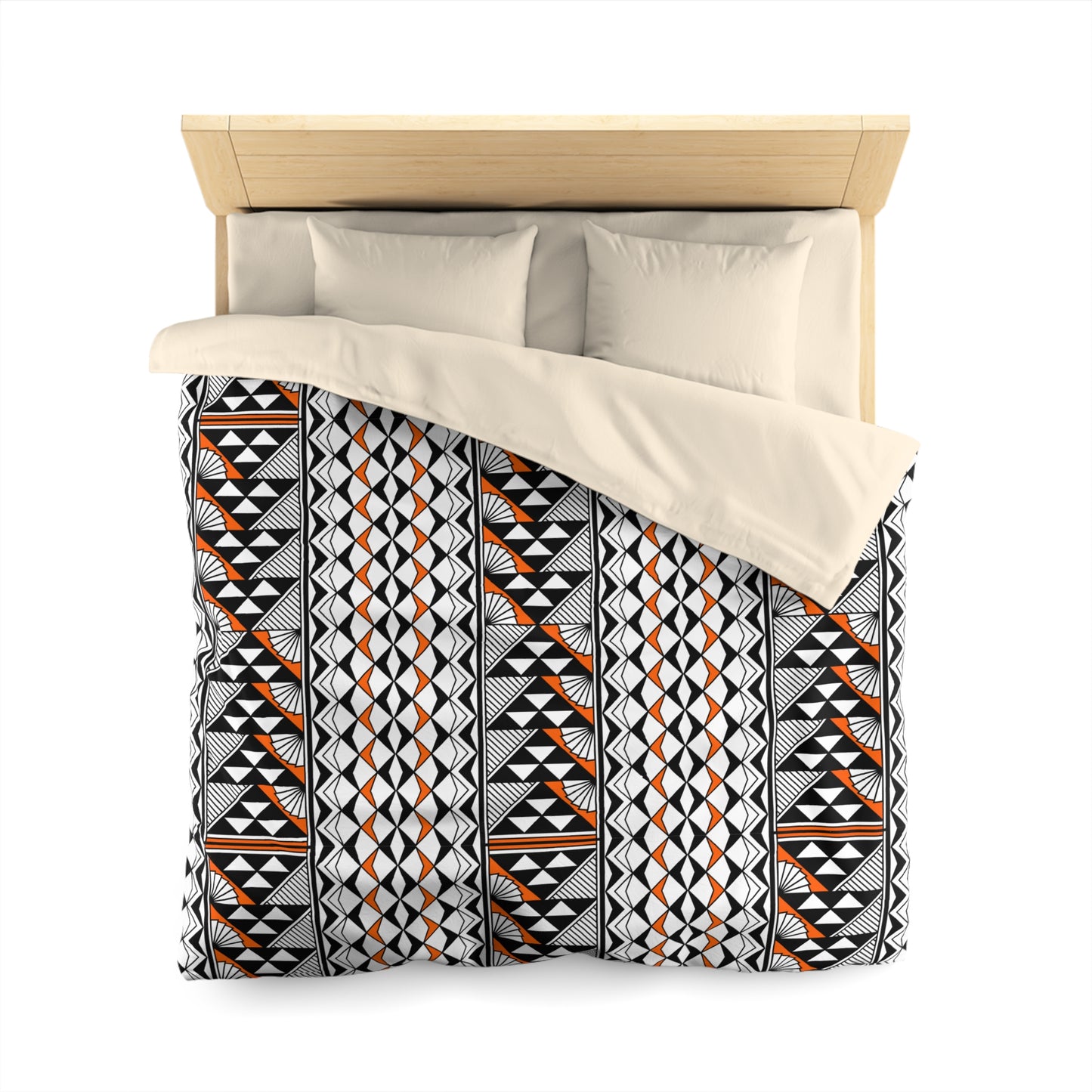 Sun and Rain in Orange Microfiber Duvet Cover