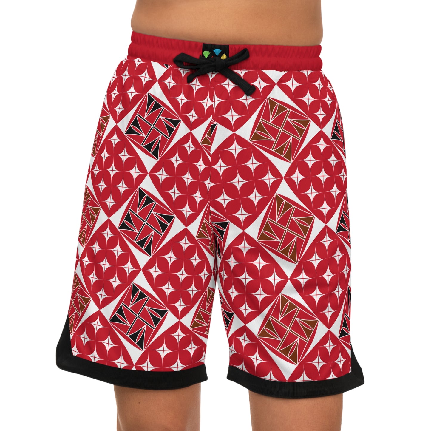 Sacred Universe in Red Basketball Rib Shorts