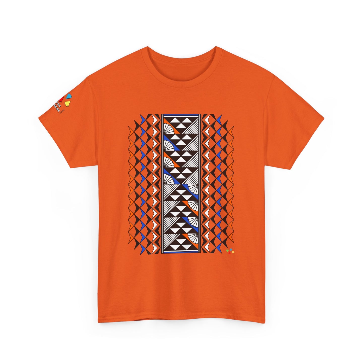 Sun and Rain in Orange/Blue Gildan Unisex Tee