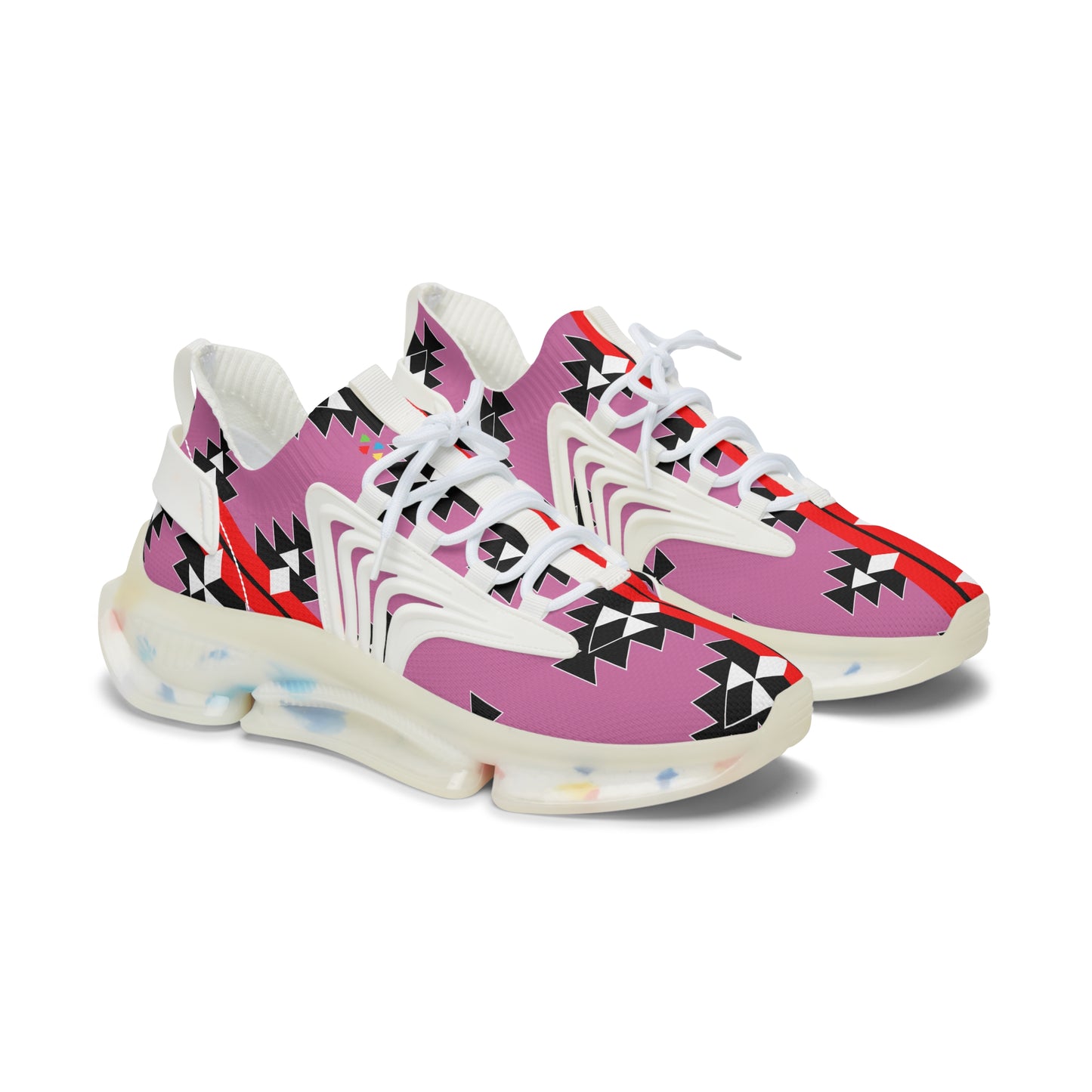 Native Woven Stories in Pink Women's Mesh Sneakers