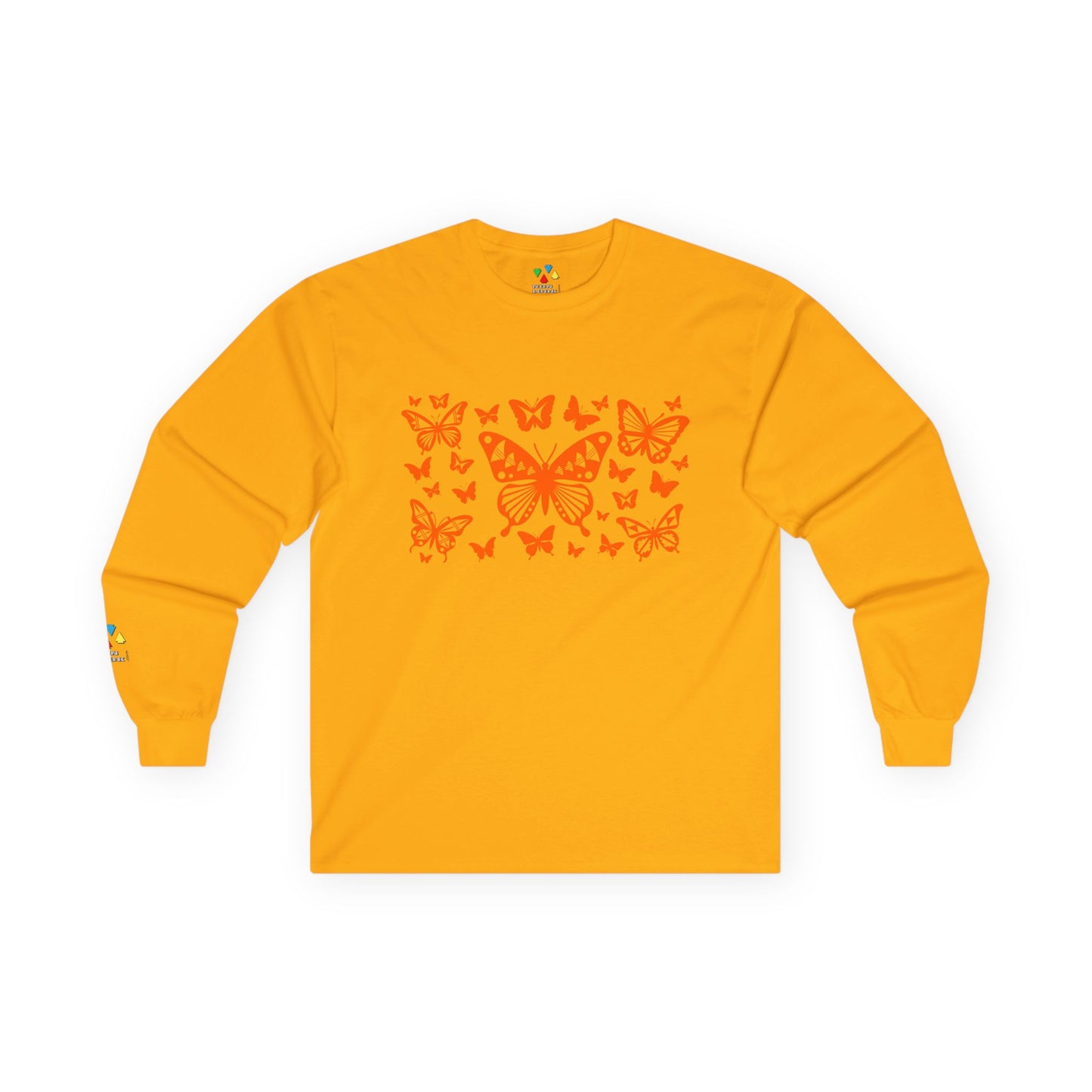 Butterfly Dance in Orange Unisex Long Sleeve Tee