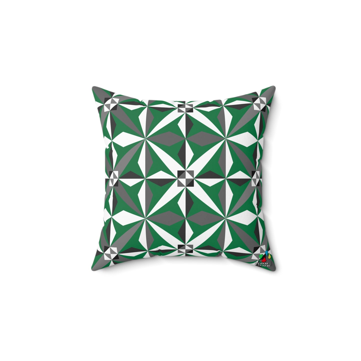 Morning Star in Green Square Pillow