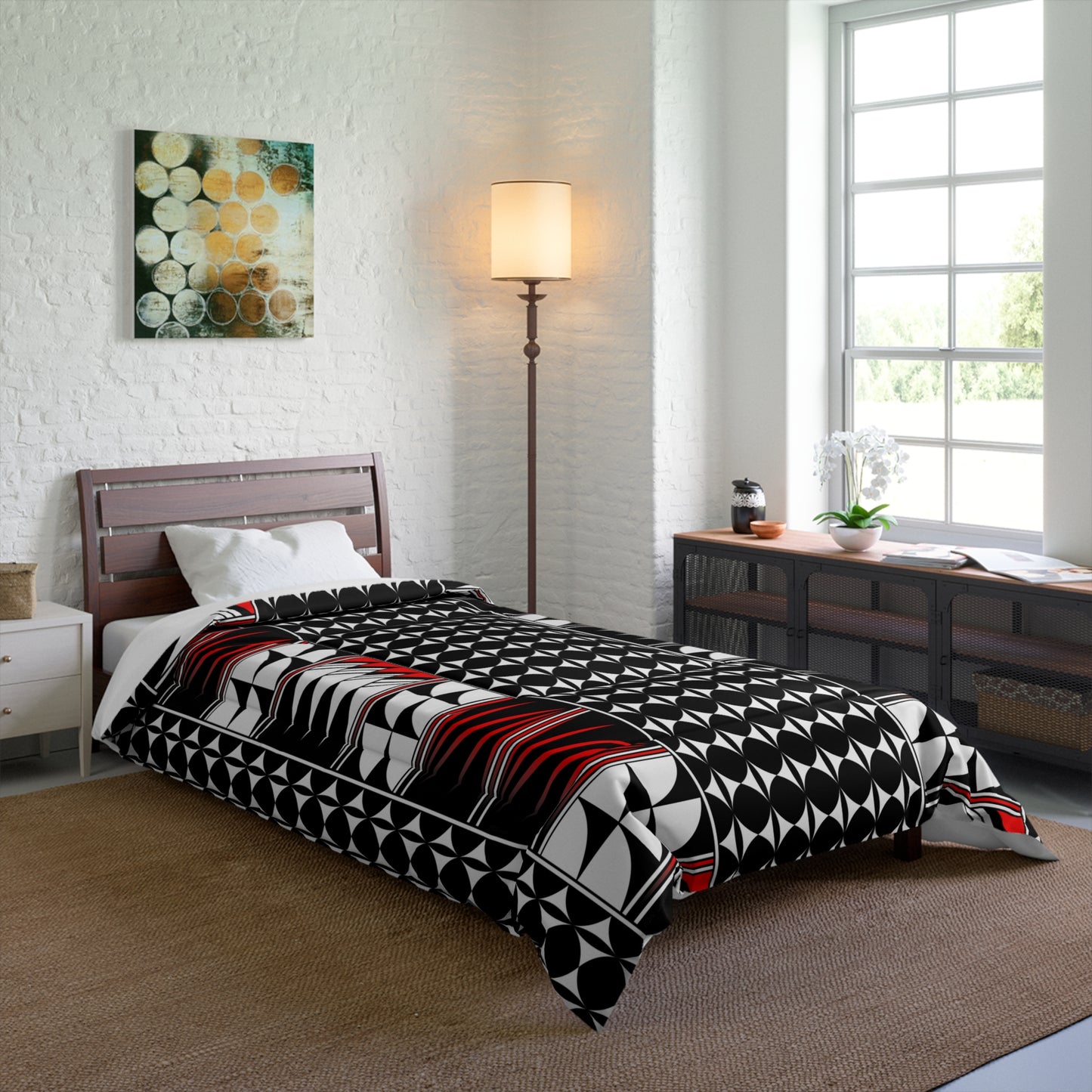 Southwest Feather Blessing in Red Comforter