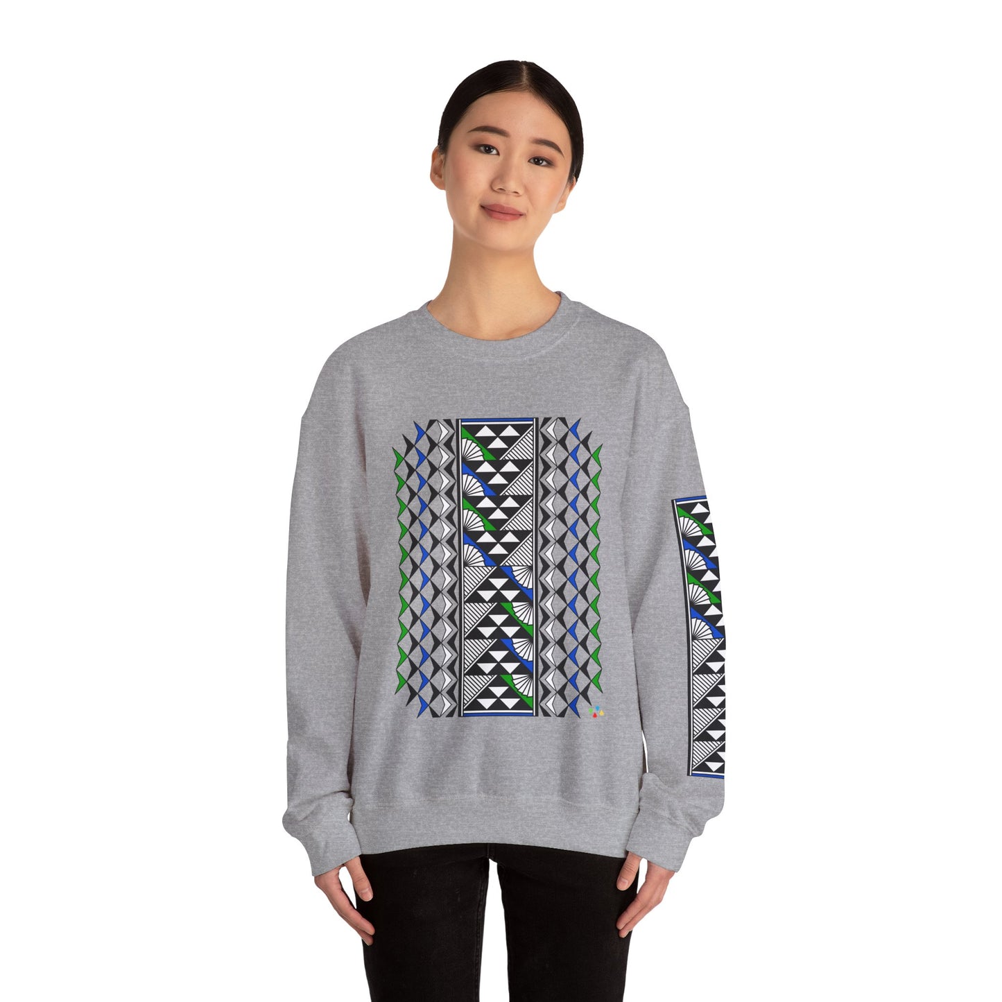 Sun and Rain in Green/Blue Unisex Sweatshirt