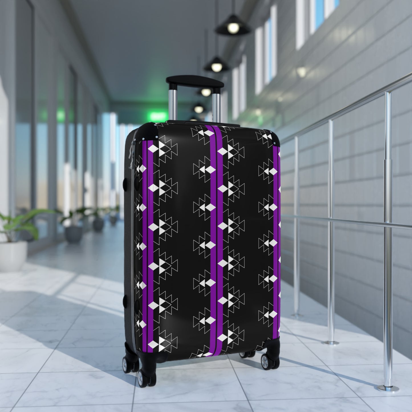 Purple Native Woven Stories Suitcases
