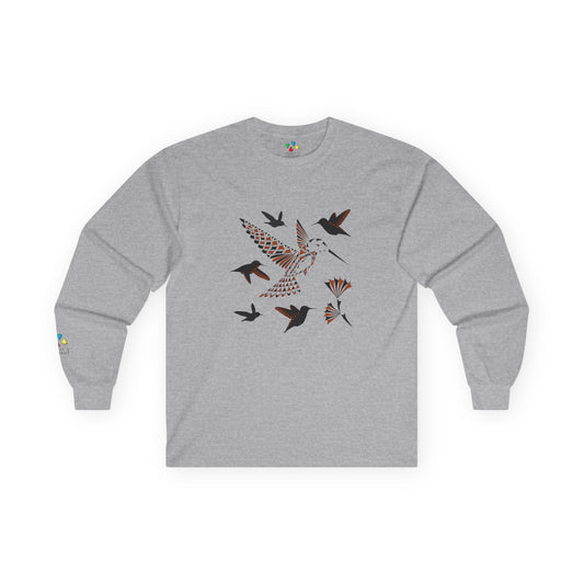 Hummingbird Blessing in Rust Unisex Long Sleeve Tee