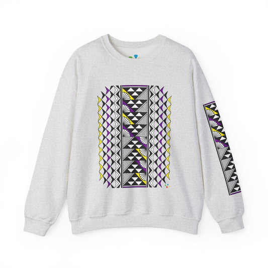 Sun and Rain in Purple/Yellow Unisex Sweatshirt