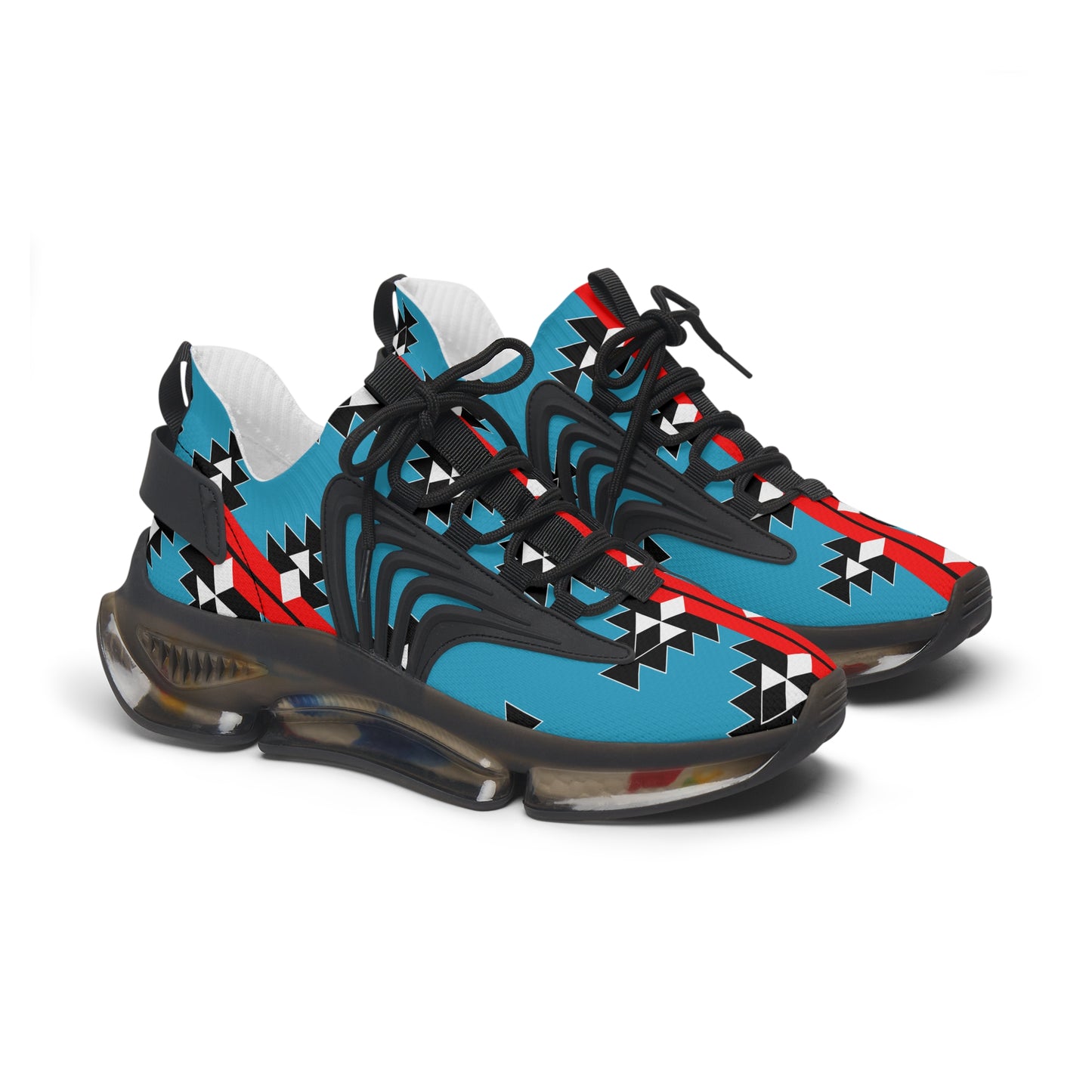 Native Woven Stories on Turquoise Women's Mesh Sneakers