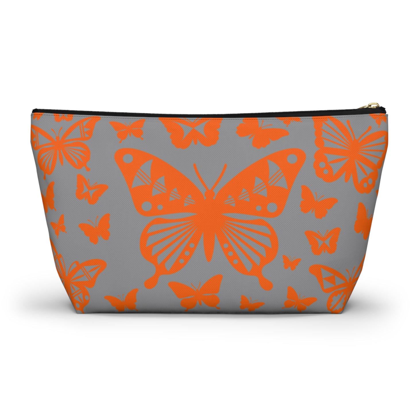 Orange Butterflies on Gray Pouch w T-bottom