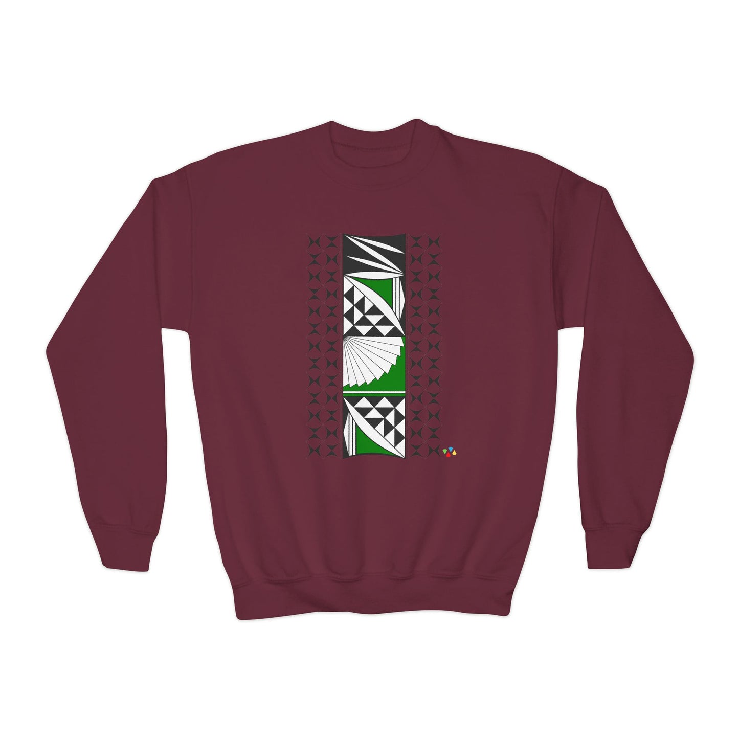Southwest Sunrise in Green Youth Crewneck Sweatshirt