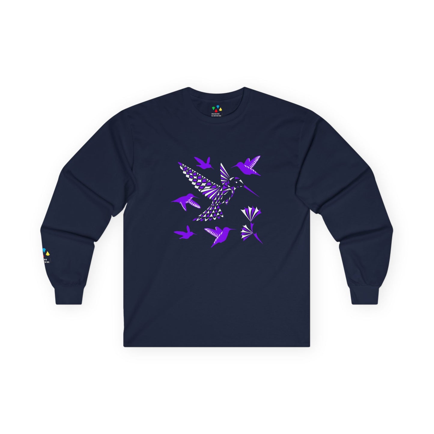 Hummingbird Blessing in Purple Unisex Long Sleeve Tee