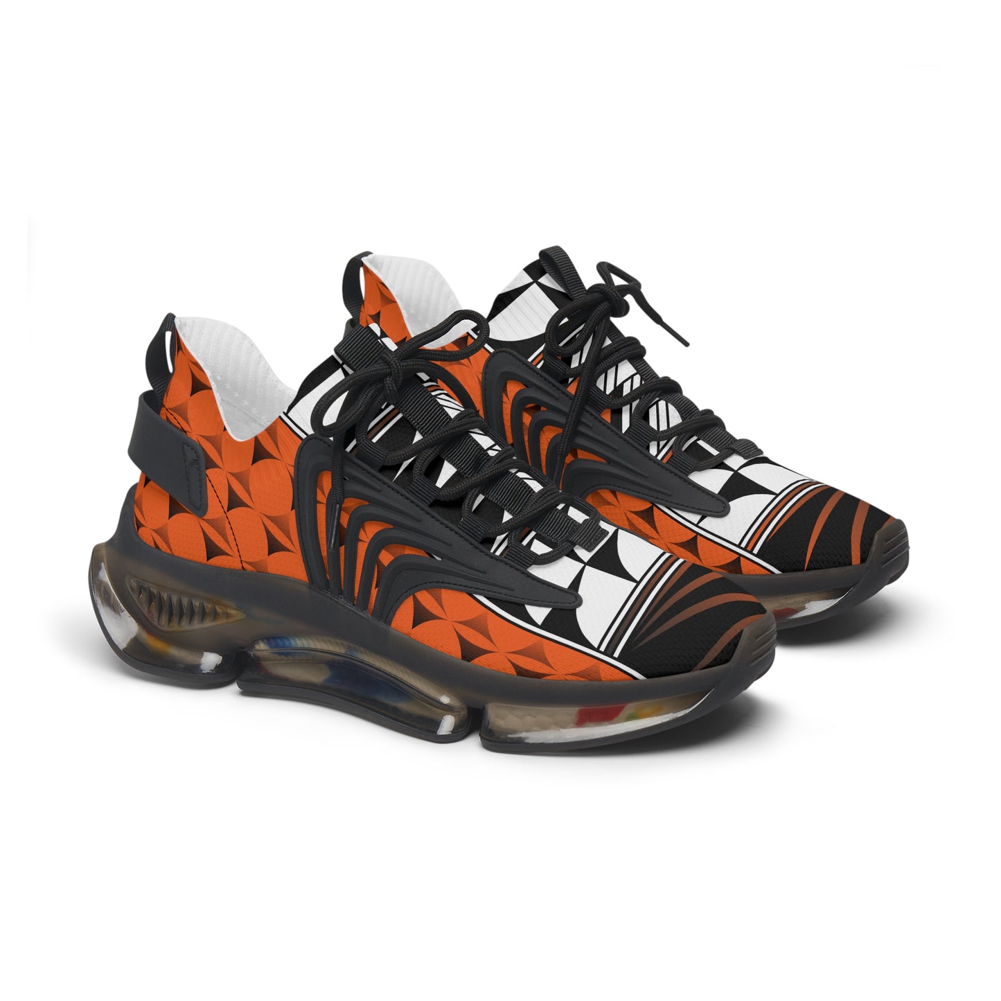 Feather Blessing on Orange Women's Mesh Sneakers