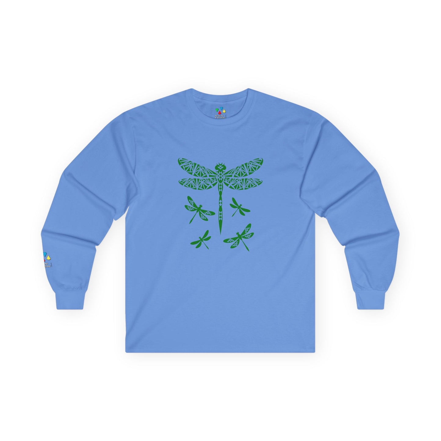 Native Dragonfly in Green Unisex Long Sleeve Tee