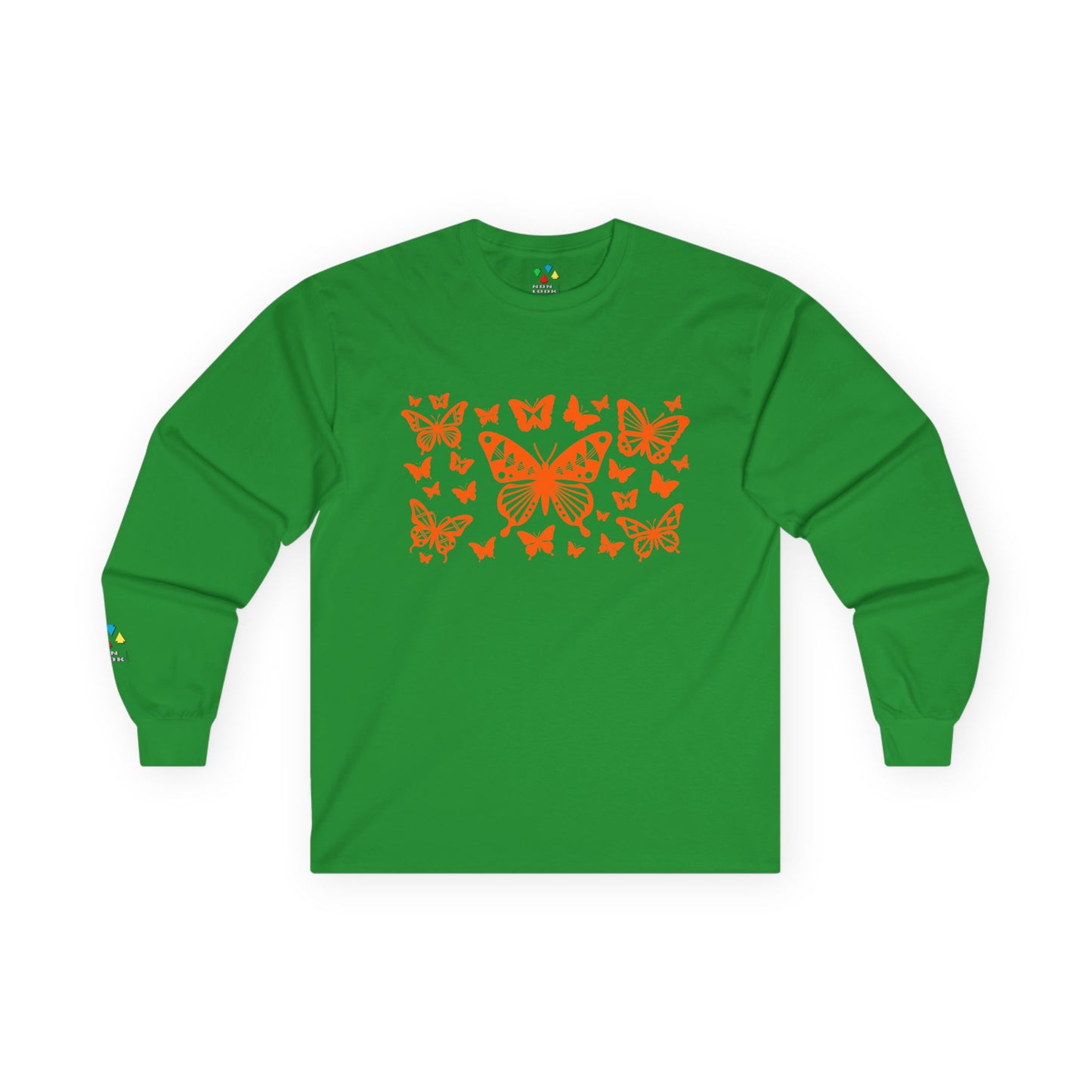Butterfly Dance in Orange Unisex Long Sleeve Tee