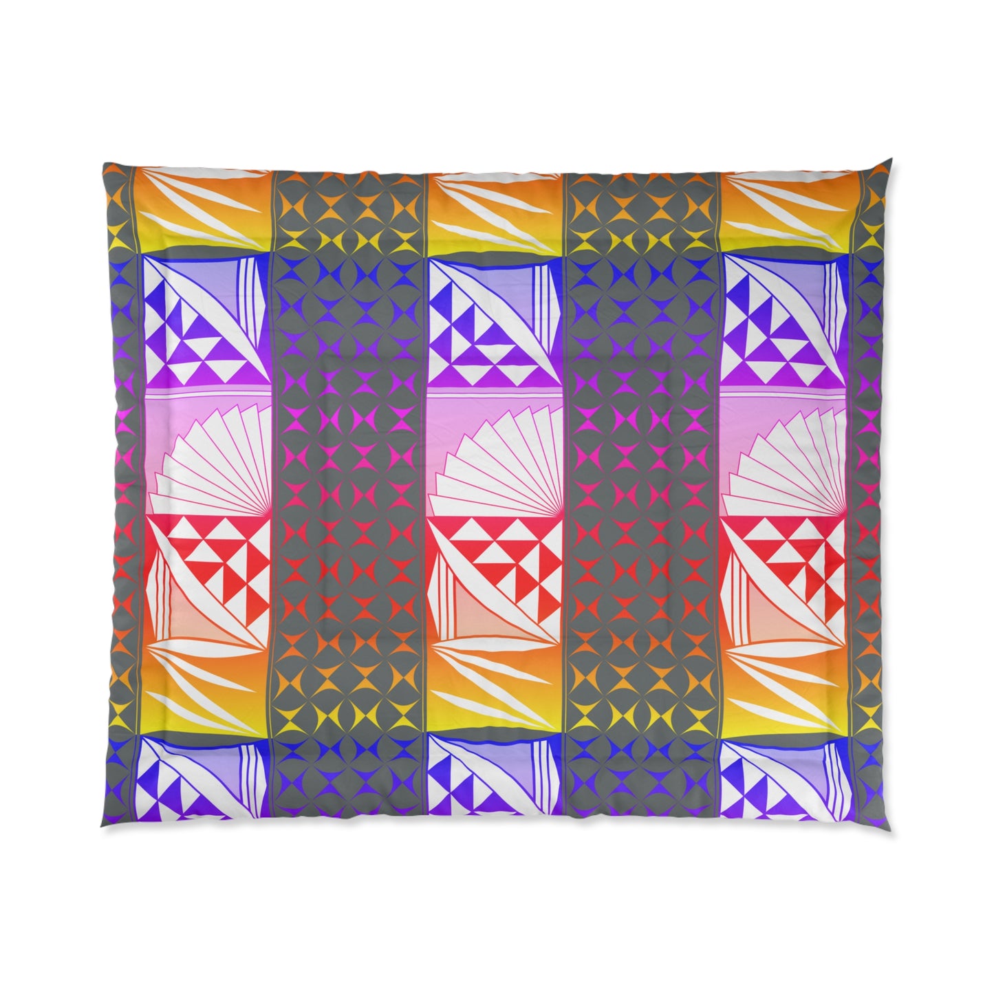 Rainbow Sunrise in Gray Comforter