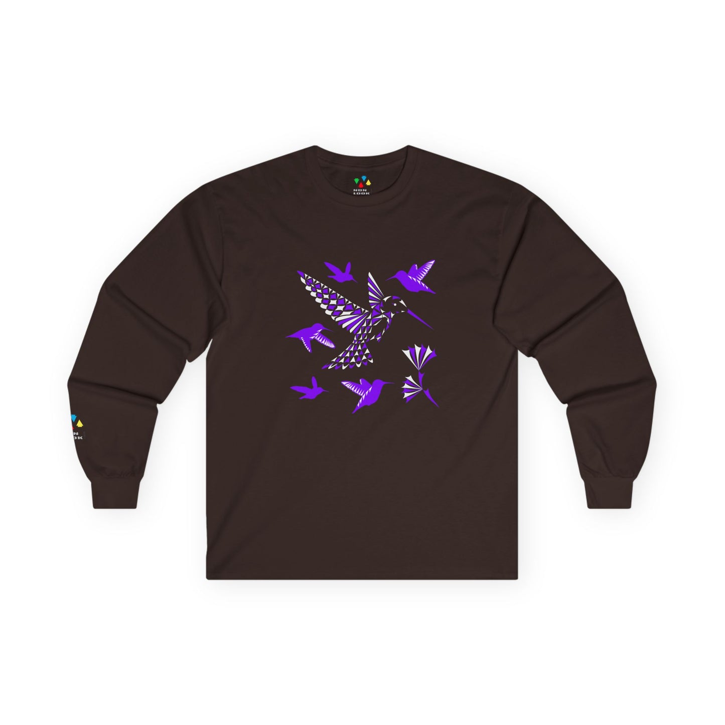 Hummingbird Blessing in Purple Unisex Long Sleeve Tee
