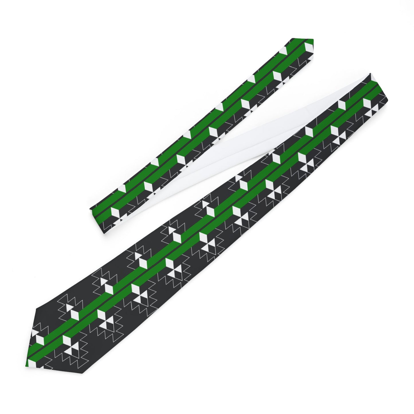 Green Native Woven Stories Necktie