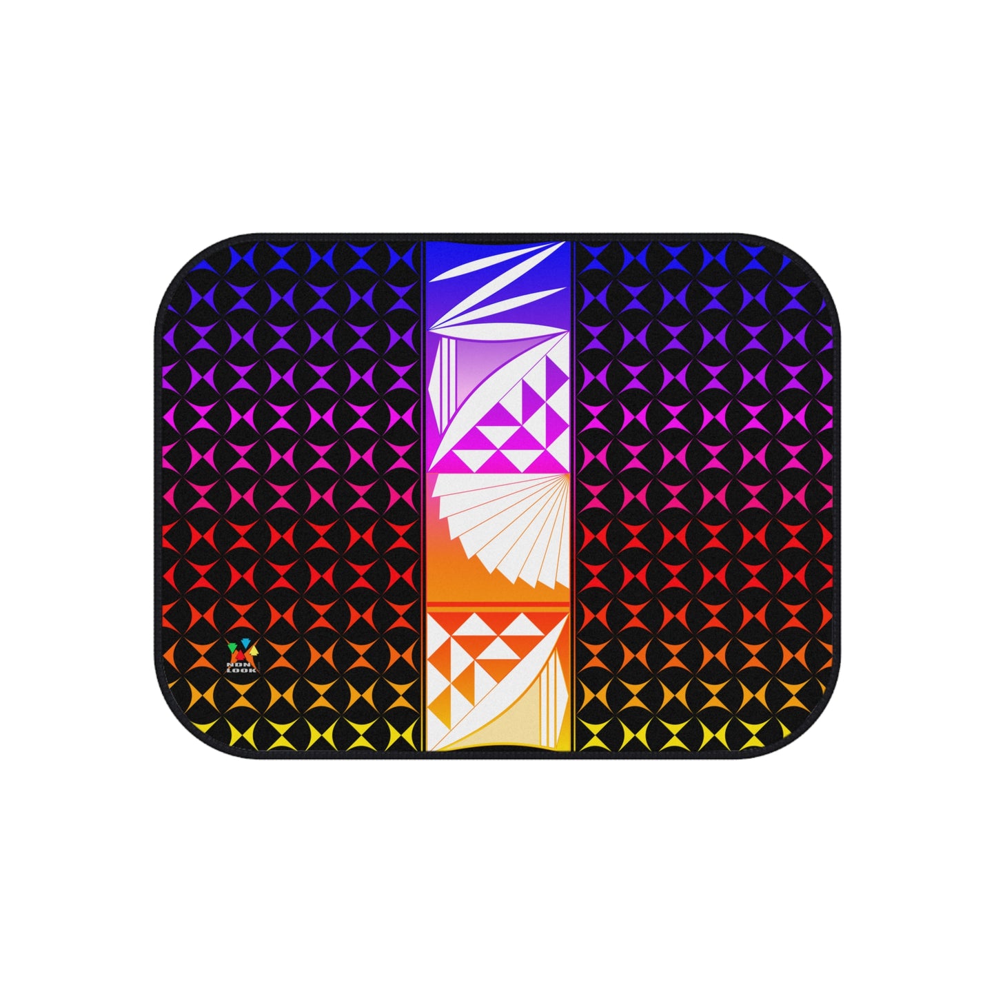 Rainbow Sunrise on Black Car Mats (Set of 4)