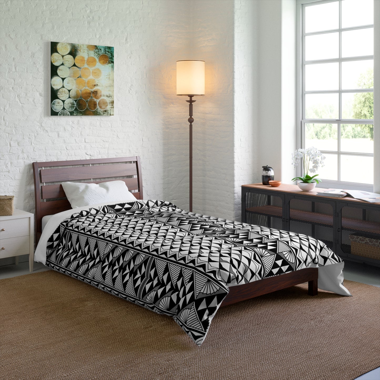 Southwest Rain and Sun in Gray Comforter