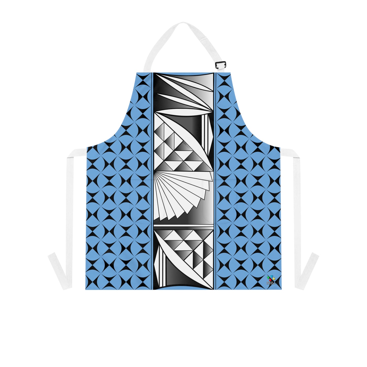 Chrome Sunrise in Blue Two Pocket Apron