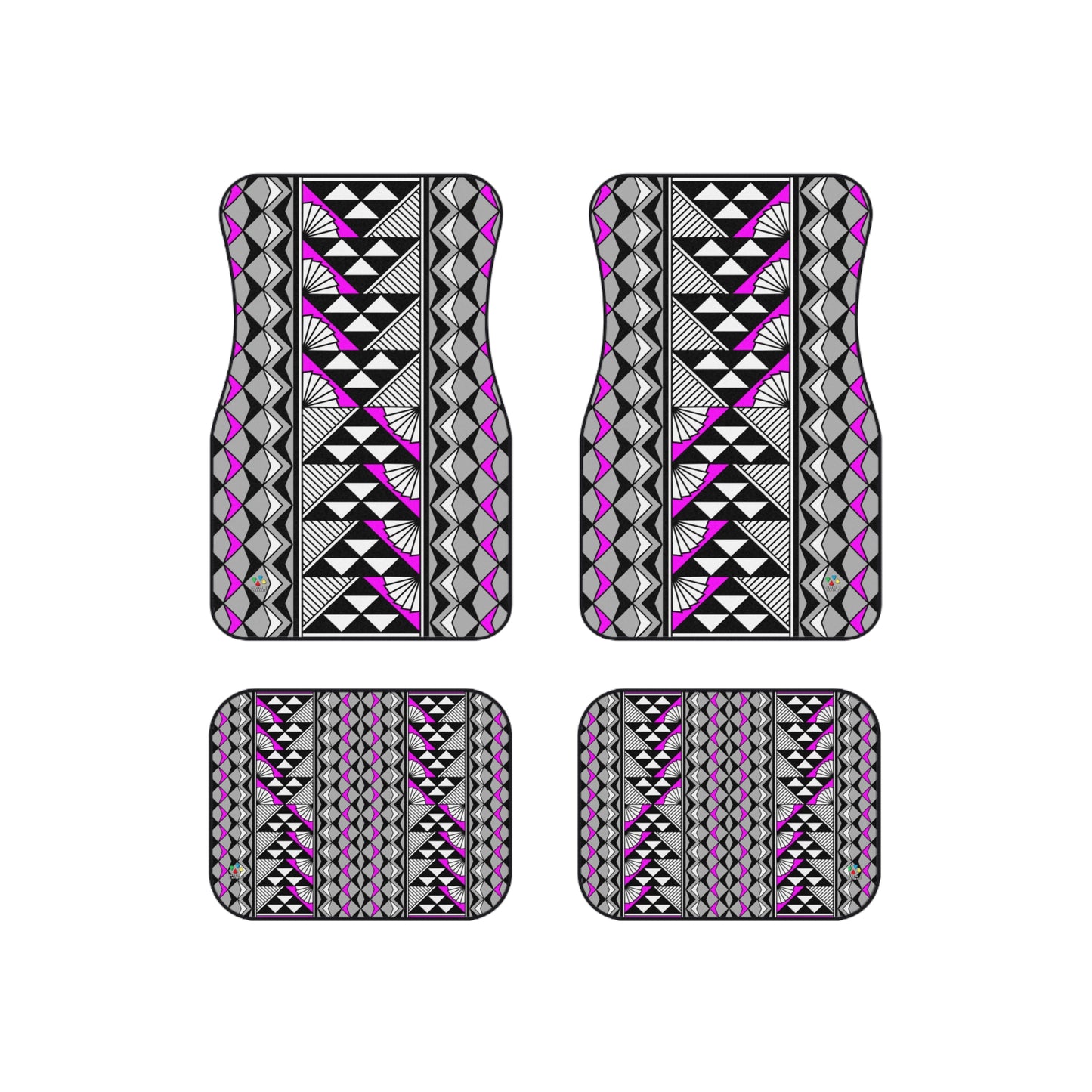 Sun and Rain in Pink Car Mats (Set of 4)