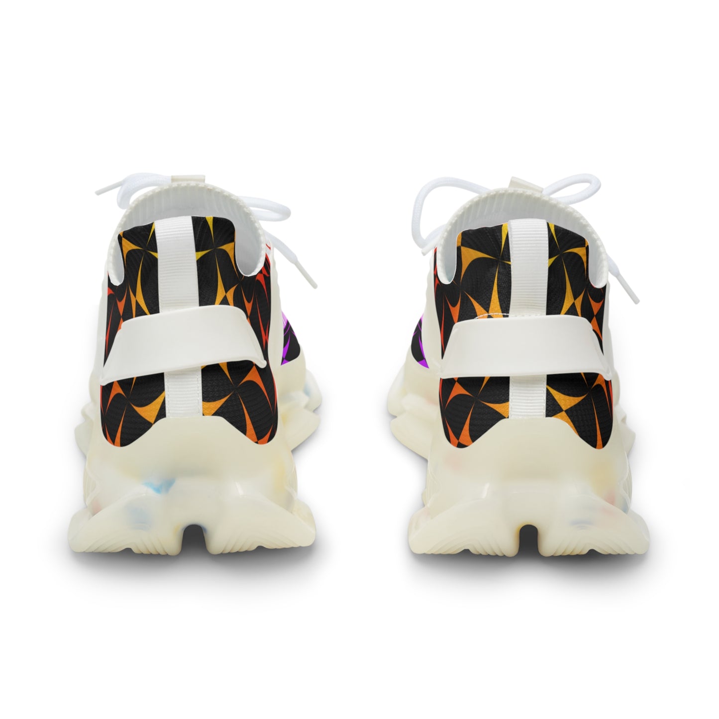 Rainbow Sunrise on Black Men's Mesh Sneakers