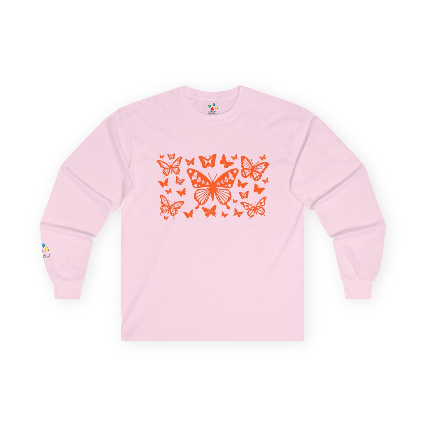 Butterfly Dance in Orange Unisex Long Sleeve Tee