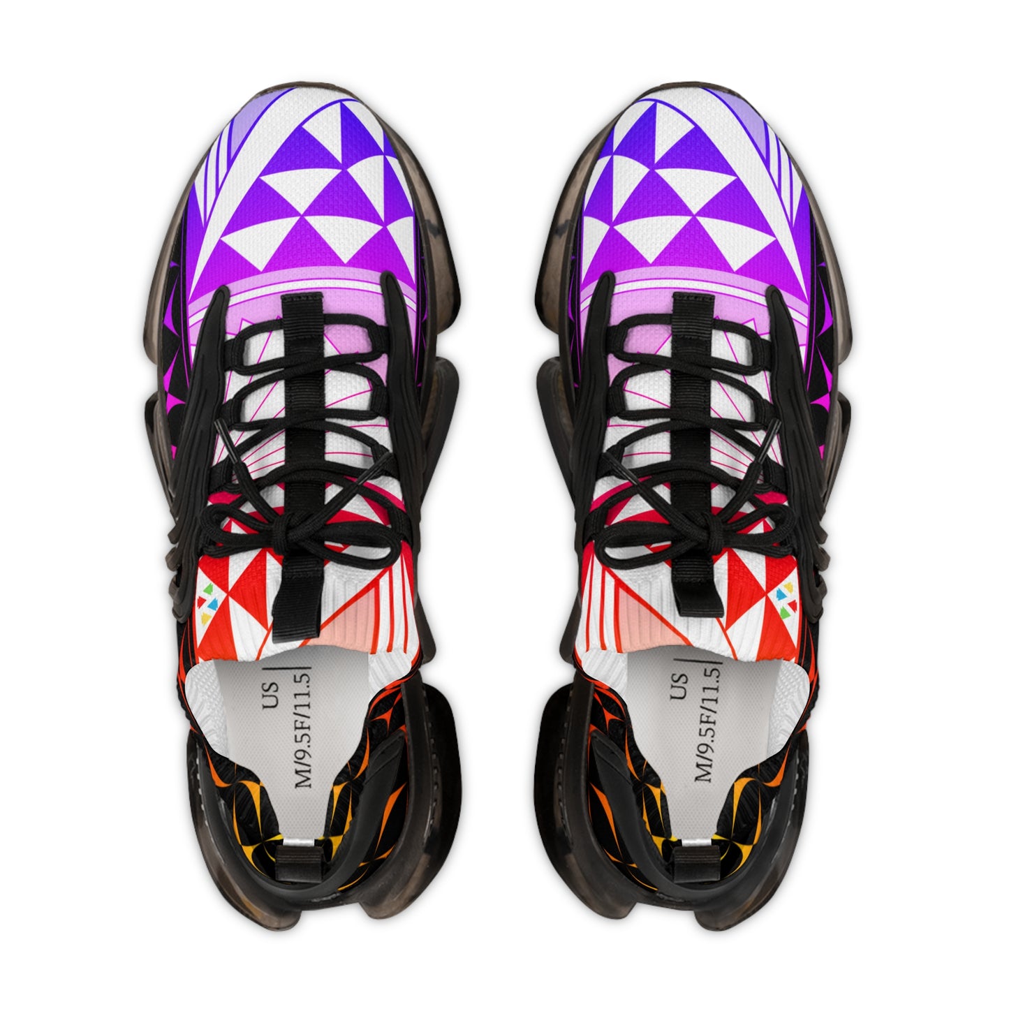 Rainbow Sunrise on Black Men's Mesh Sneakers