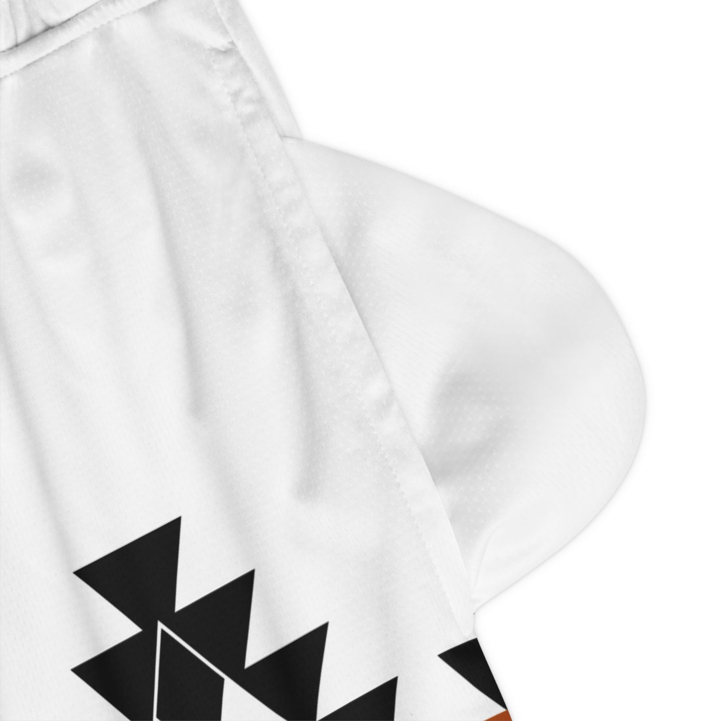 Native Woven Stories in Rust Basketball Rib Shorts