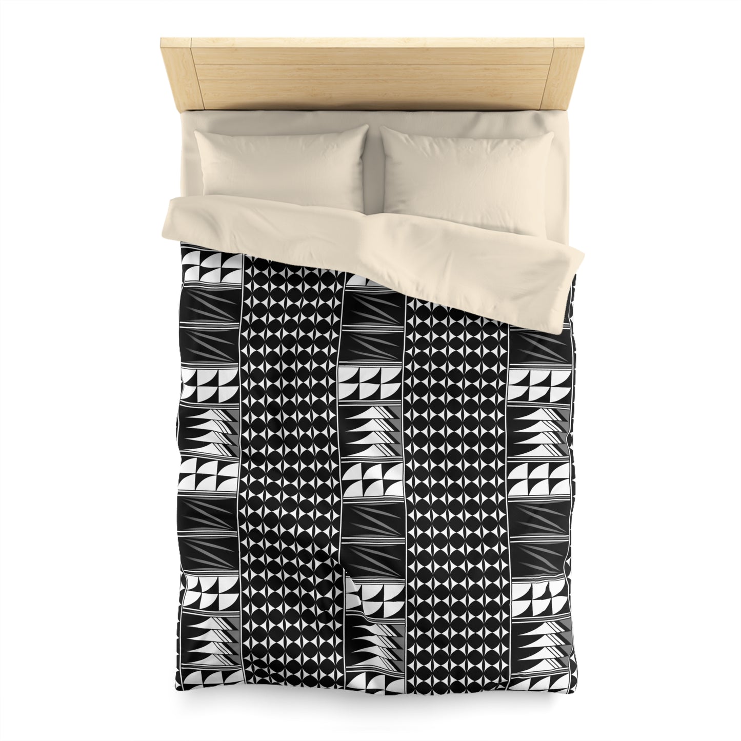 Blessed Feathers in Gray Microfiber Duvet Cover