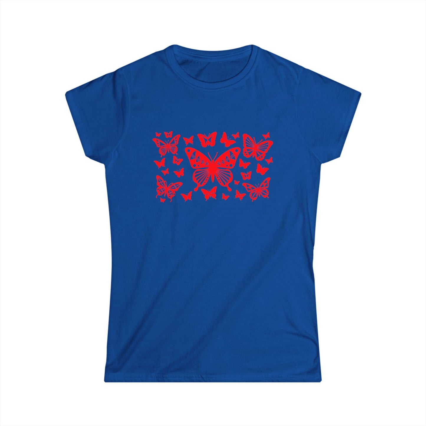 Red Butterfly Blast Women's Softstyle Tee
