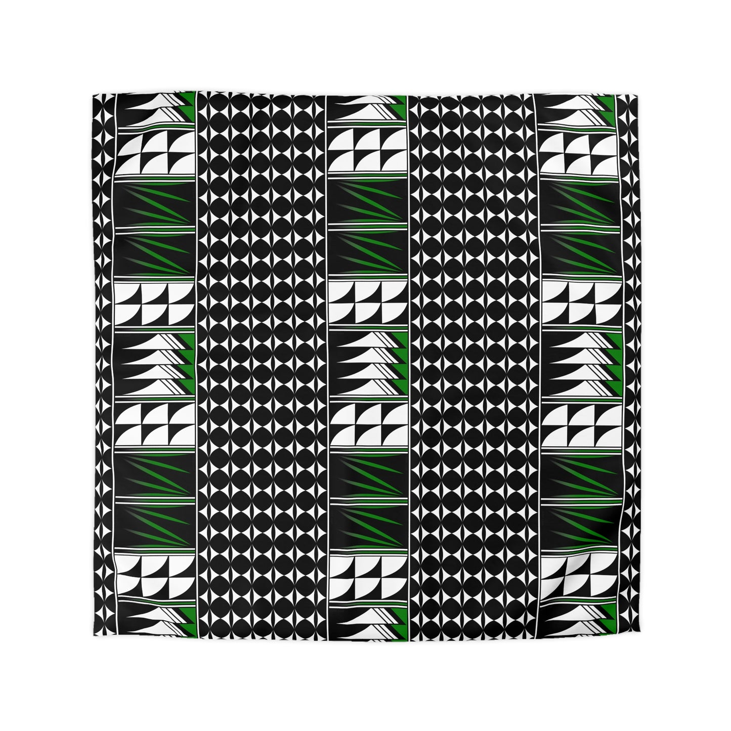 Blessed Feathers in Green Microfiber Duvet Cover