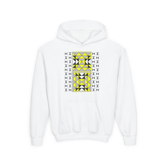 Sacred Mountains in Yellow Youth Heavy Blend Hooded Sweatshirt