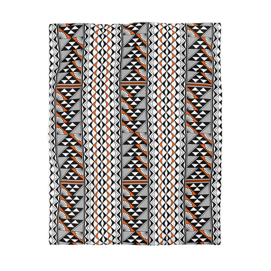 Sun and Rain in Orange Microfiber Duvet Cover