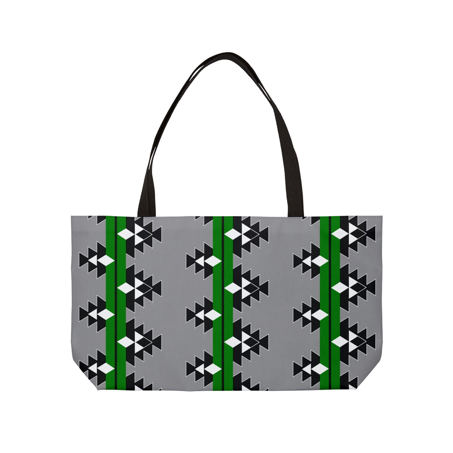 Native Woven Stories in Green Weekender Tote Bag