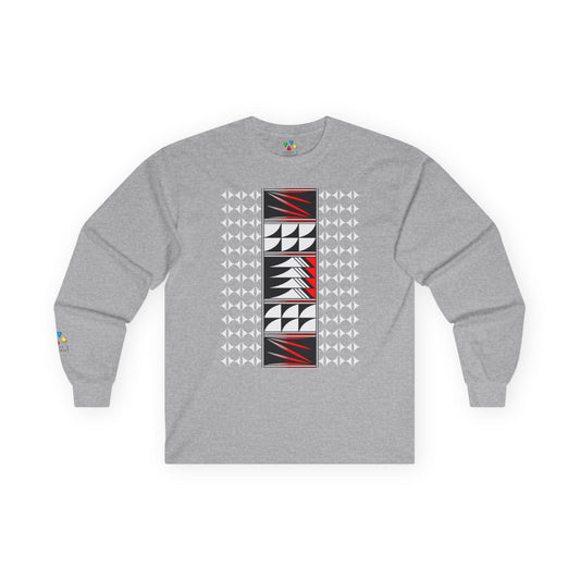 Feather Blessings in Red Unisex Long Sleeve Tee