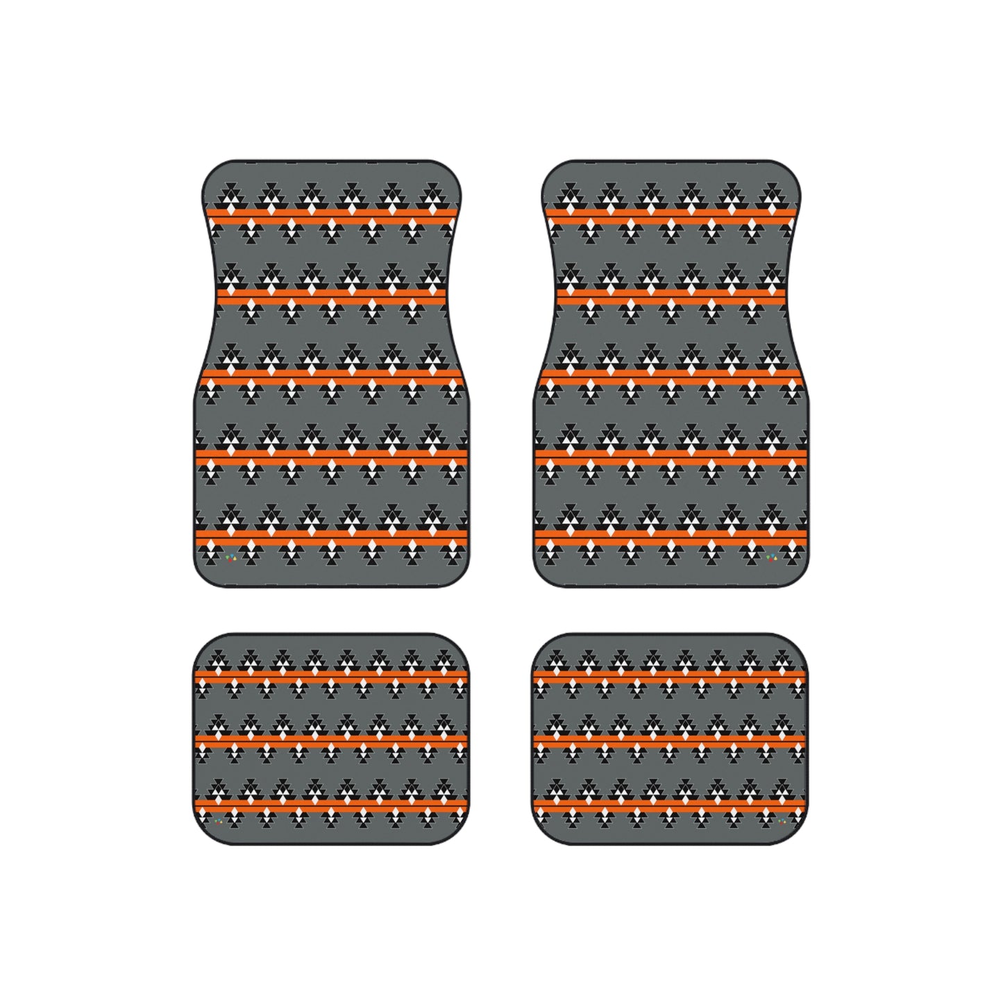 Orange Native Woven Stories Car Mats (Set of 4)