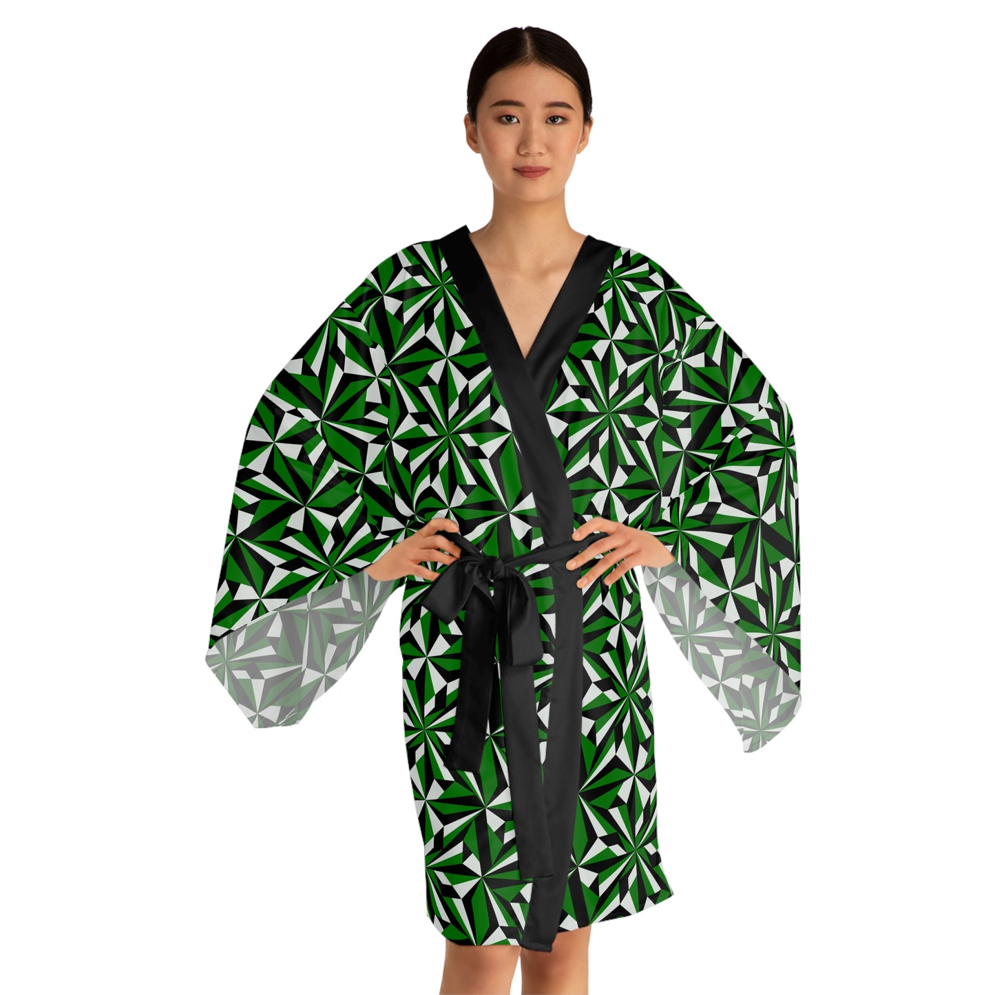Desert Flowers in Green Kimono Robe – Where Comfort Meets Native Grace