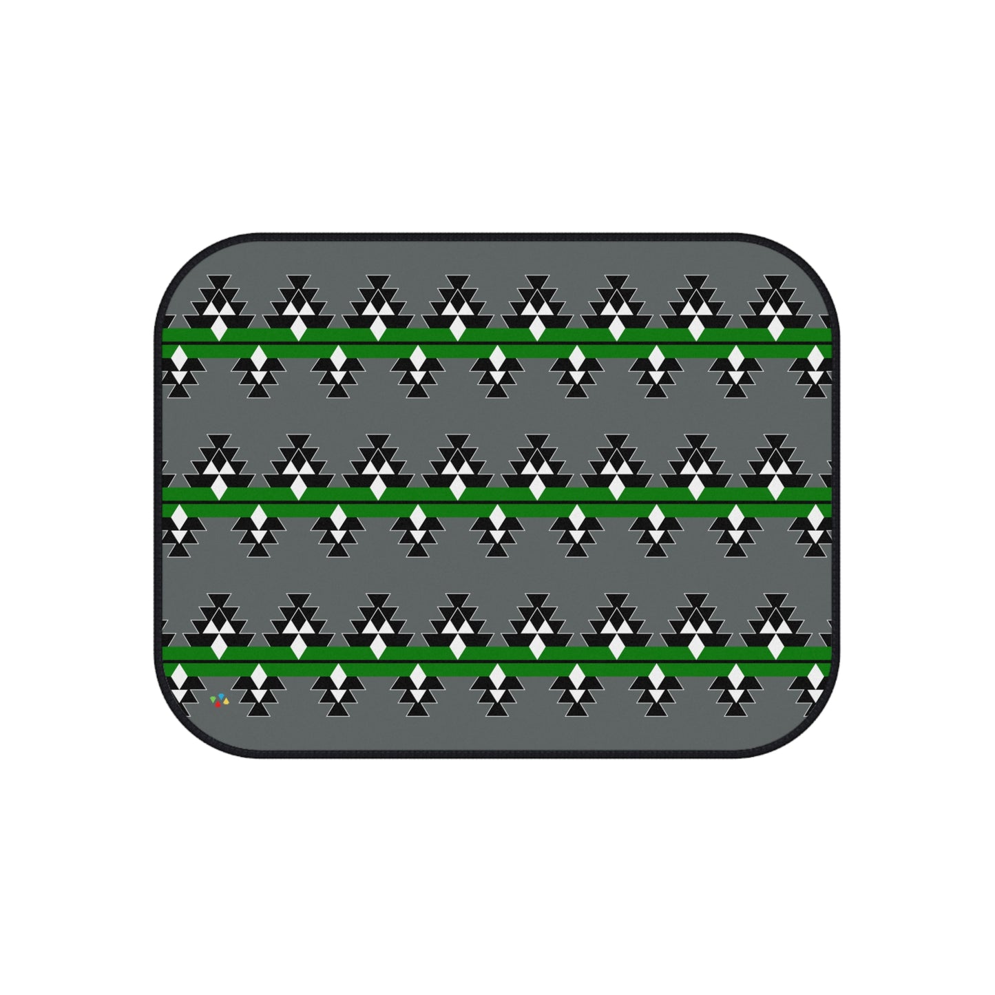 Green Native Woven Stories Car Mats (Set of 4)