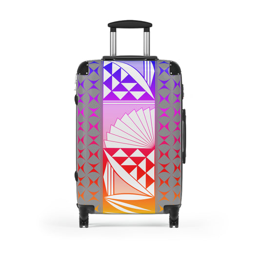 Rainbow Sunrise on Silver Suitcases