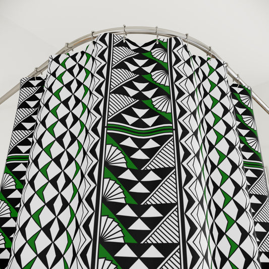 Southwest Rain and Sun in Green Shower Curtains