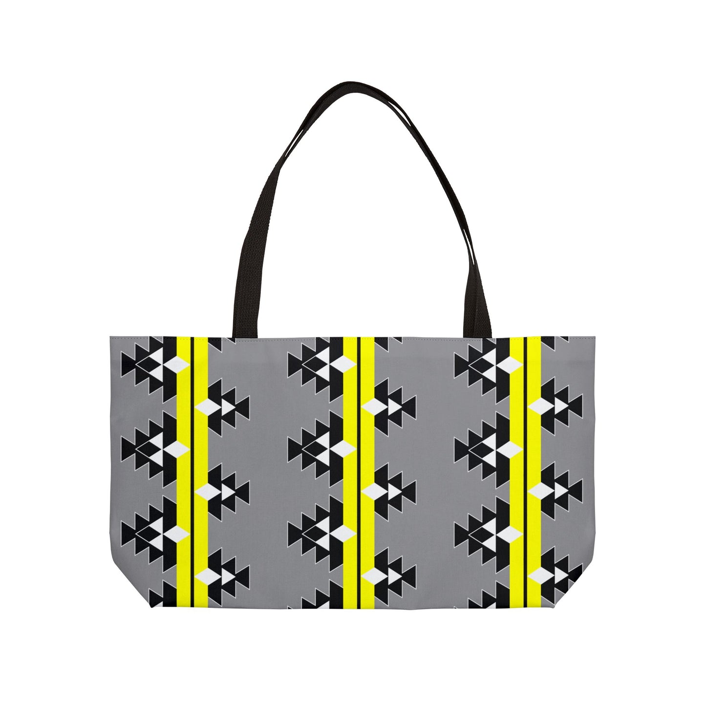 Native Woven Stories in Yellow Weekender Tote Bag