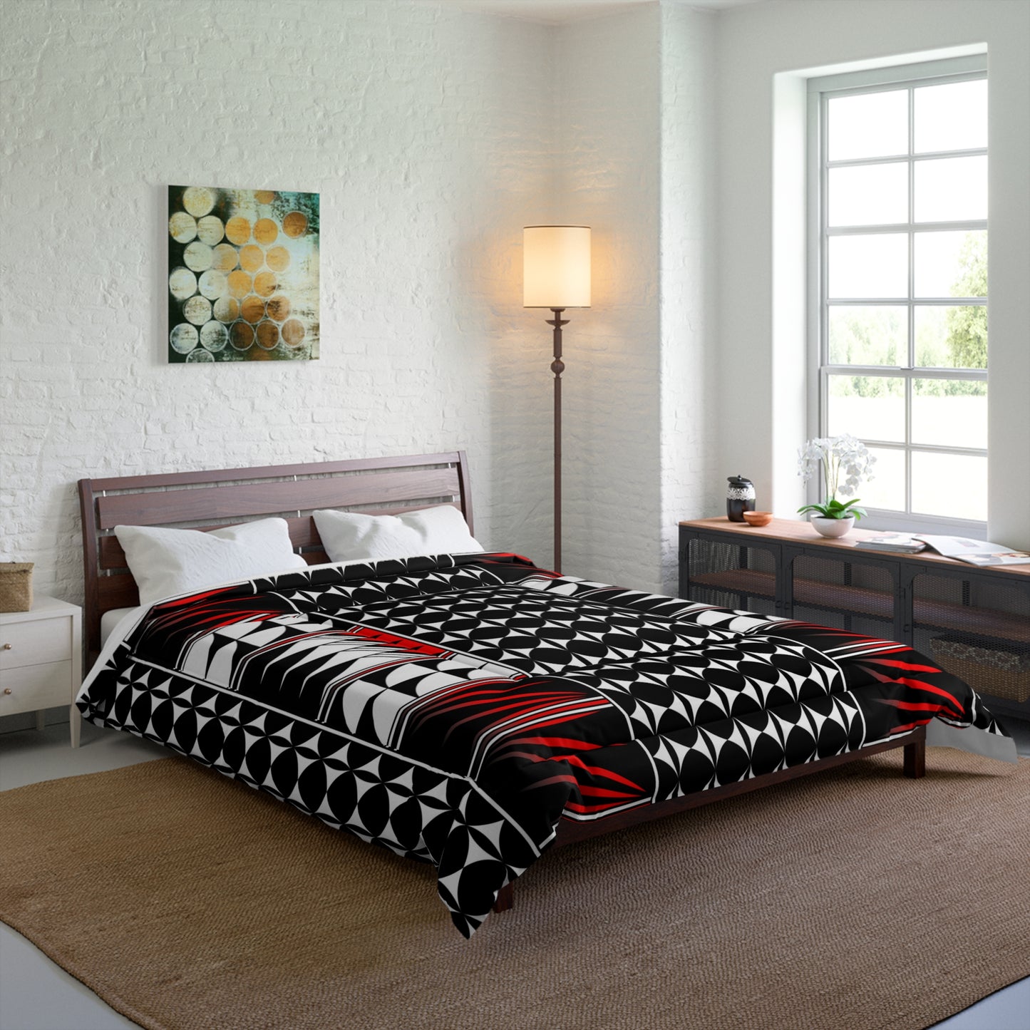 Southwest Feather Blessing in Red Comforter