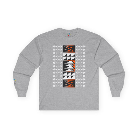 Feather Blessings in Orange Unisex Long Sleeve Tee