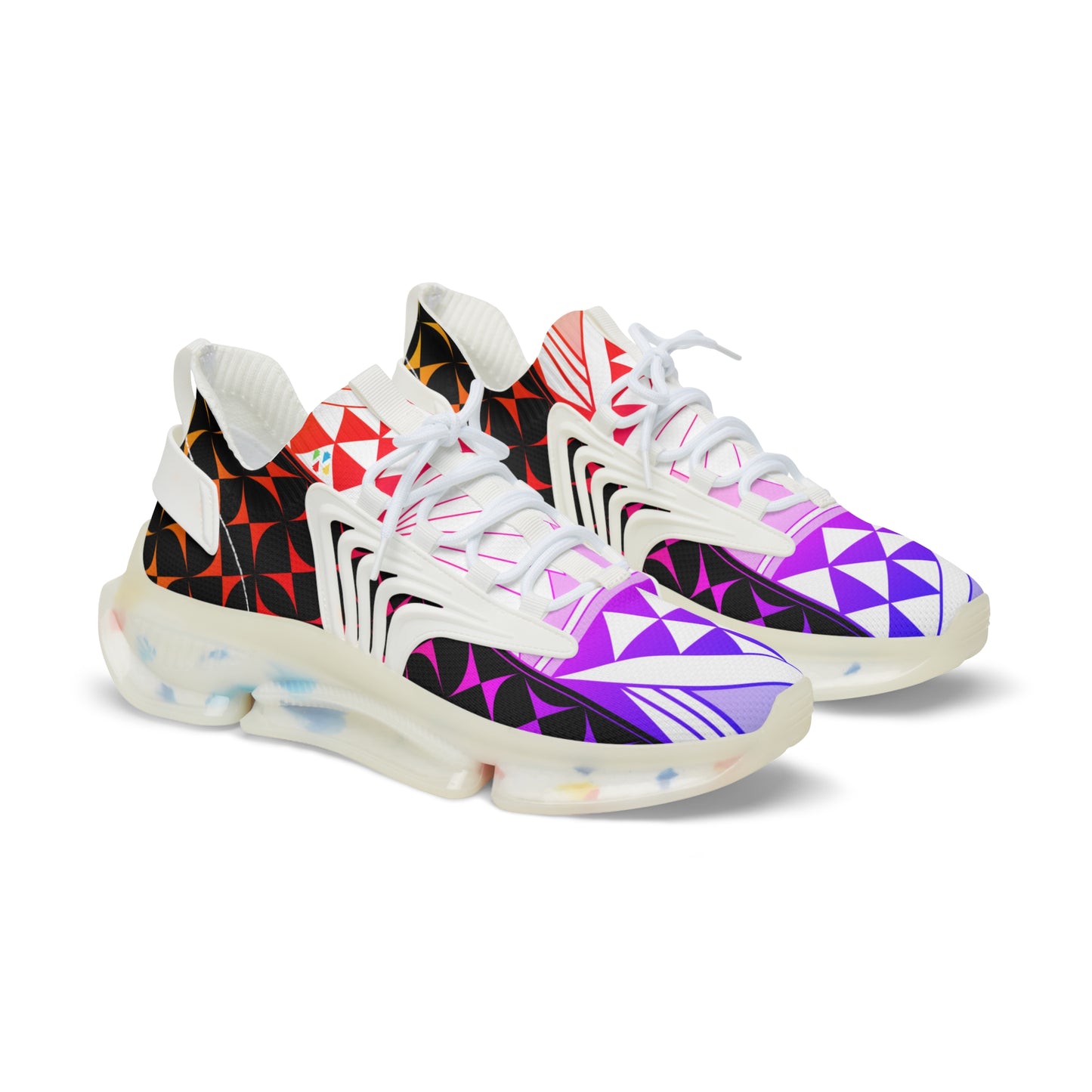 Rainbow Sunrise on Black Men's Mesh Sneakers