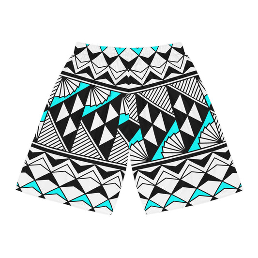 Sun and Rain in Turquoise Basketball Shorts