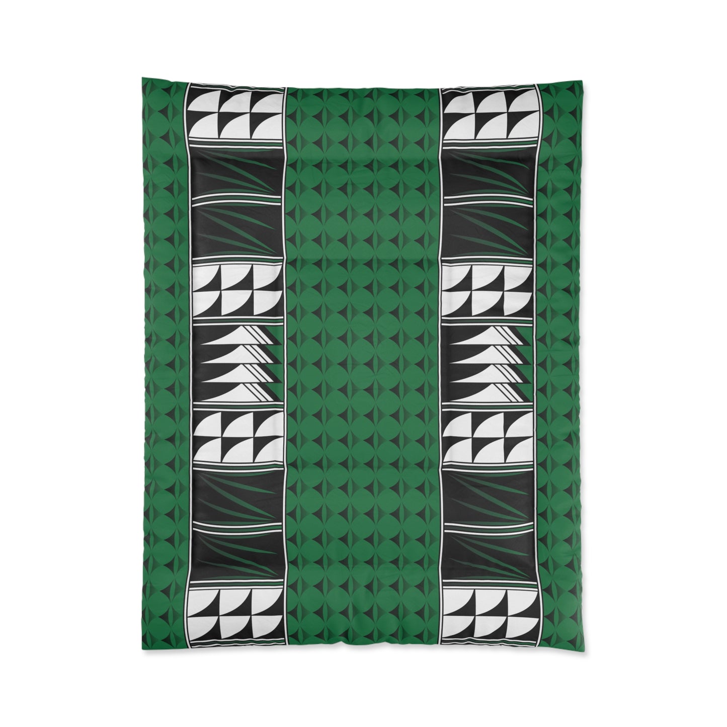 Southwest Feather Blessing on Forest Green Comforter