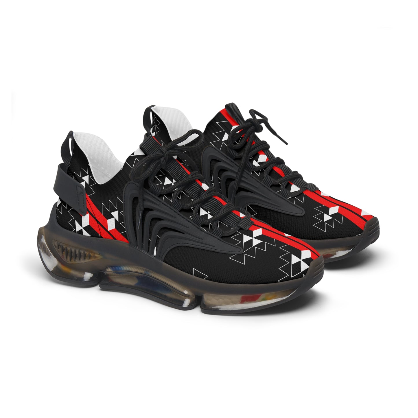 Native Woven Stories on Black Women's Mesh Sneakers