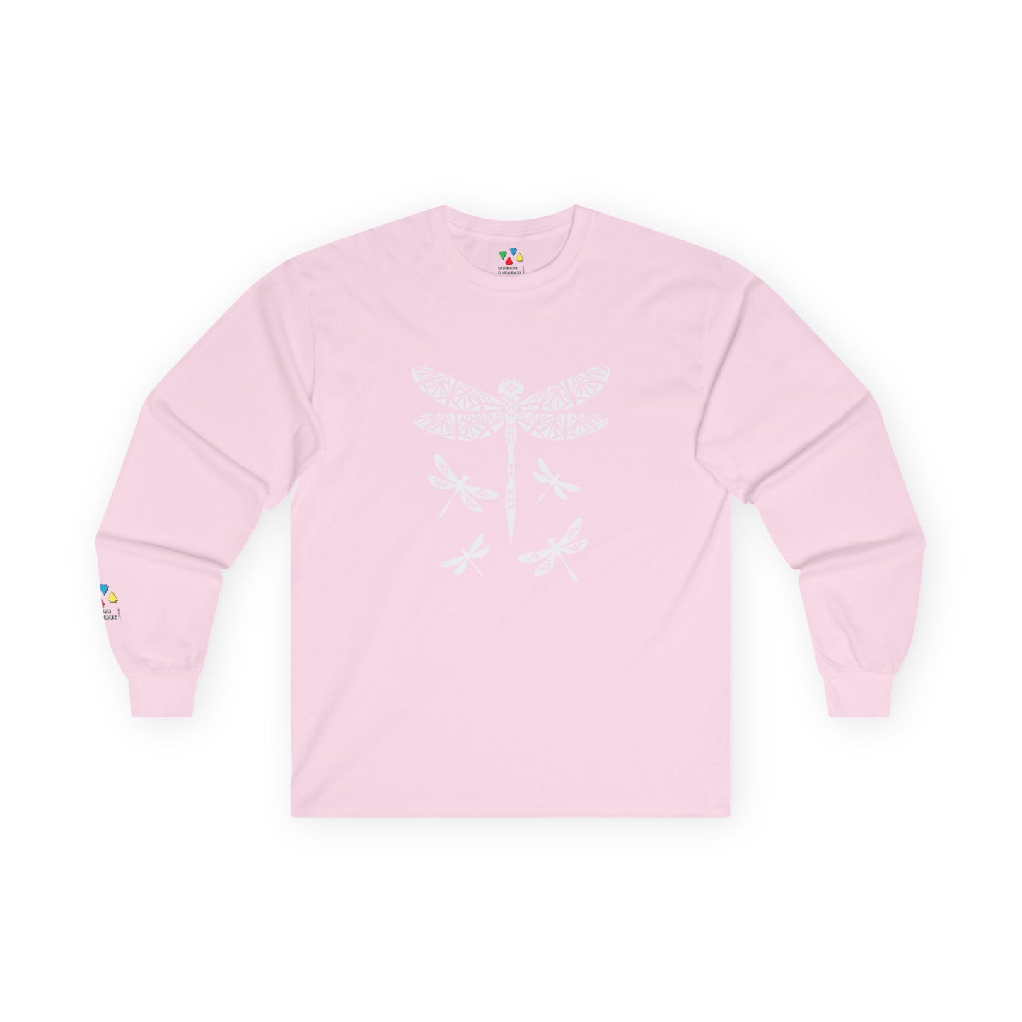 Native Dragonfly in White Unisex Long Sleeve Tee