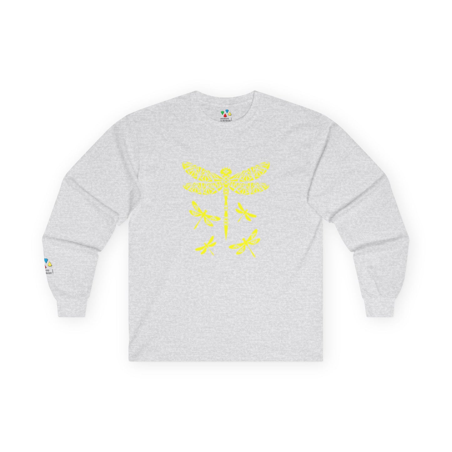 Native Dragonfly in Yellow Unisex Long Sleeve Tee